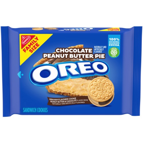 OREO Chocolate Peanut Butter Pie Sandwich Cookies, 1 - 17 oz Family Size package
