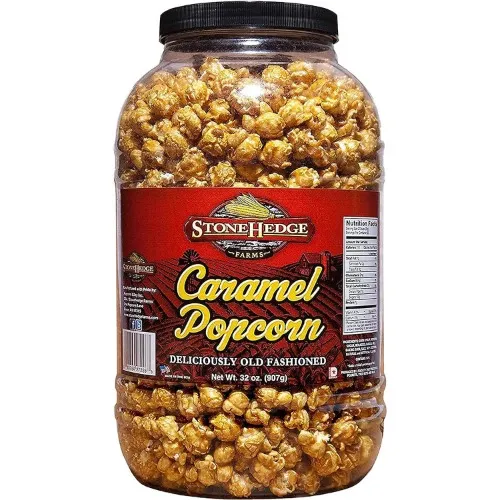 Stonehedge Farms Gourmet Caramel Flavored Popcorn - 32 Ounce Reclosable Tub - Deliciously Old Fashioned