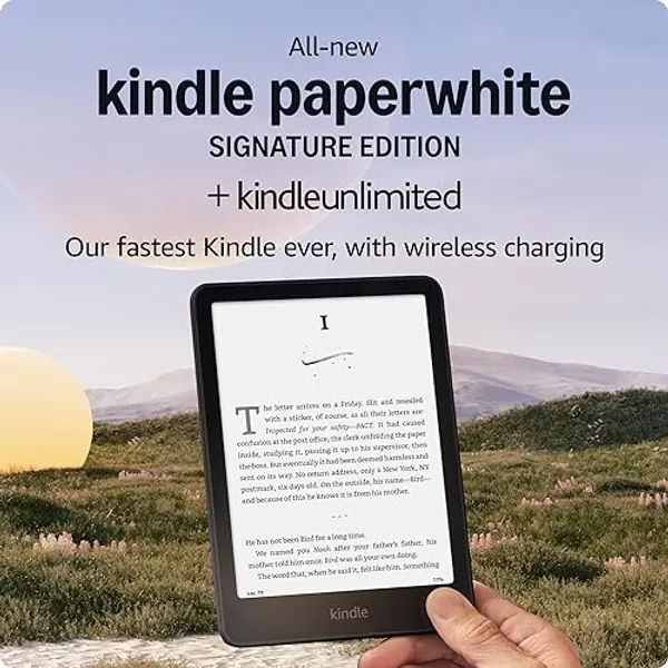 All-new Amazon Kindle Paperwhite Signature Edition (32 GB) – Our fastest Kindle with an auto-adjusting front light, wireless charging, and weeks of battery life – Metallic Black + 3 Months Free Kindle Unlimited (with auto-renewal) - Metallic Black - With 3 months free Kindle Unlimited