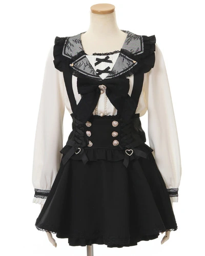 LIZ LISA Lace-Up Suspenders Skirt-Pants