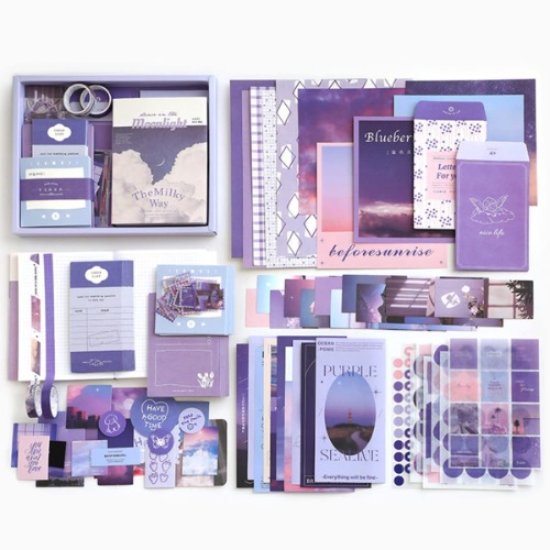 SDYGDB Aesthetic Scrapbook Kit Vintage Junk Journal Kit with Journaling /Scrapbooking Supplies Retro DIY Scrapbook Paper Planner Stickers Stationery for Teen Girl Kid Gift Journal(Moonlight Letter)