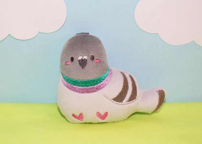 Pigeon Plush Keychain
