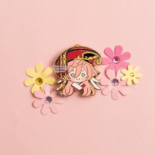 Genshin Impact Hutao/Hu Tao & Yanfei Hard Enamel Pin - Yanfei / [A Grade] / Locking Clasps