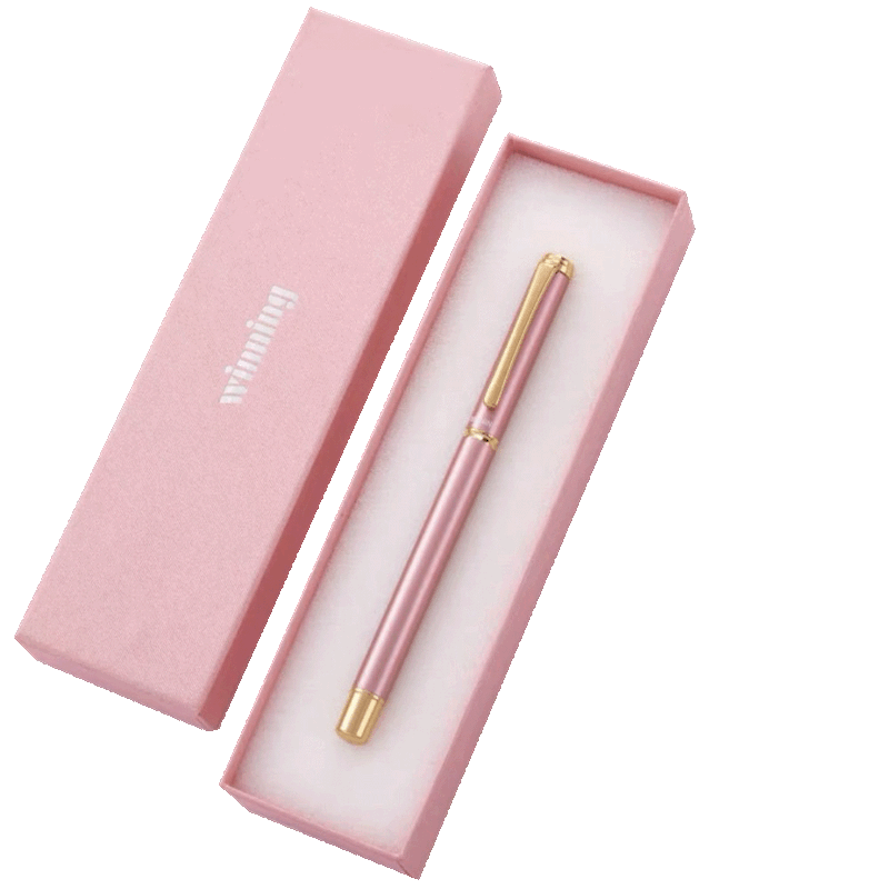 Deluxe Metal Ink Pen (with 5-pack ink refill) by Multitasky - Blush Pink / Pen with Gift Box