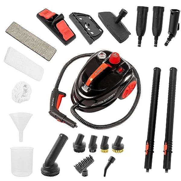 BILITOOLS Steam Cleaner, Keep 339.2 °F Cleaning, 73 psi Pressure with 19 Accessories with 1.8L Tank 1800W Chemical Free Multipurpose Canister Steam Cleaner