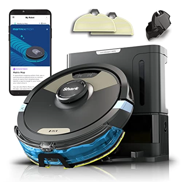 Shark AI Ultra 2-in-1 Robot Vacuum & Mop with Sonic Mopping, Matrix Clean, Home Mapping, HEPA Bagless Self Empty Base and 2 Microfiber Mopping Pads