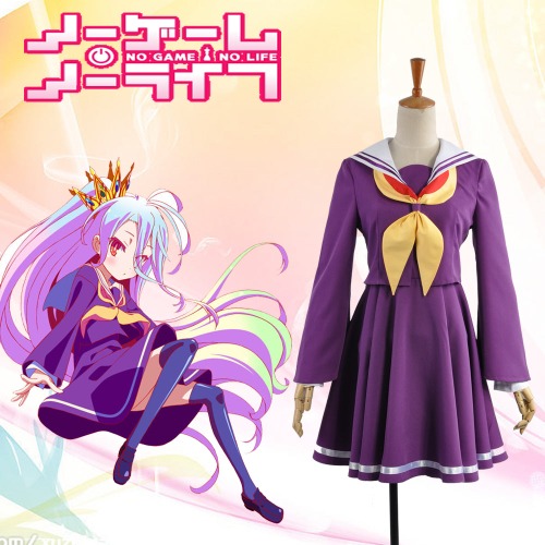 NO GAME NO LIFE Shiro Cosplay Costume Custom Made for Adult Women Purple Summer Dress Carnival Halloween | Female / XL