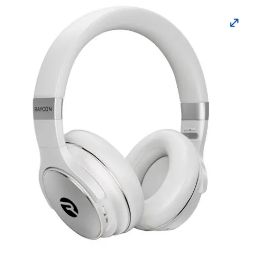 Raycon The Everyday Over-Ear Noise Cancelling Bluetooth Headphones - Jet Silver - Open Box