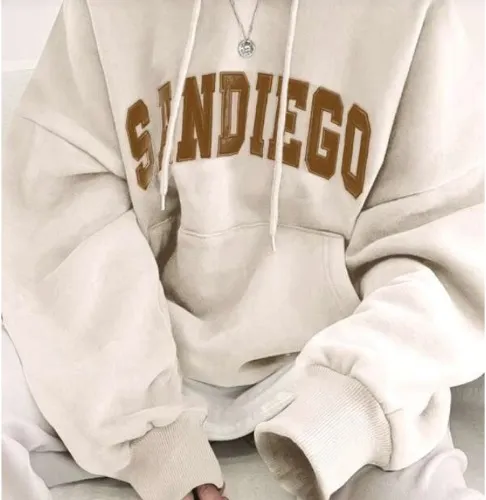 DAZY Letter Graphic Kangaroo Pocket Drop Shoulder Drawstring Hoodie Without Tee | SHEIN