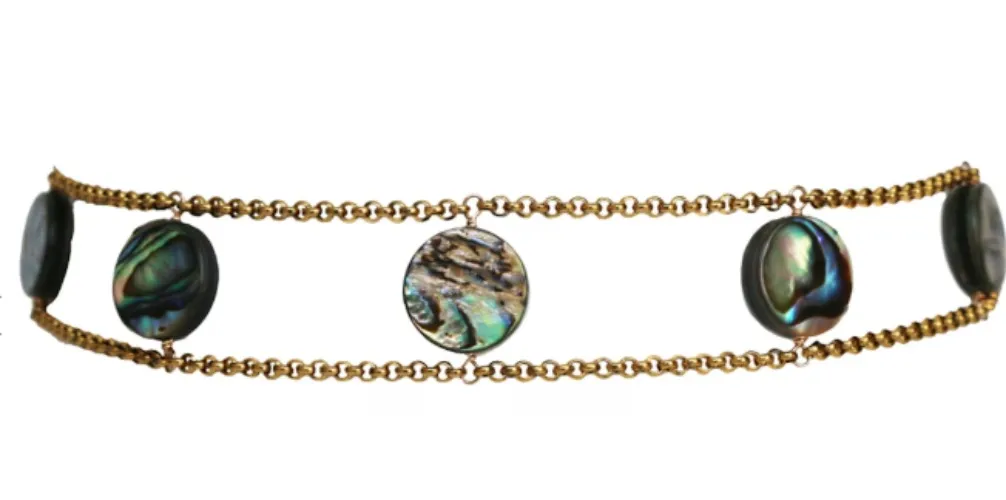 Necklace - Countess Choker Abalone & Gold