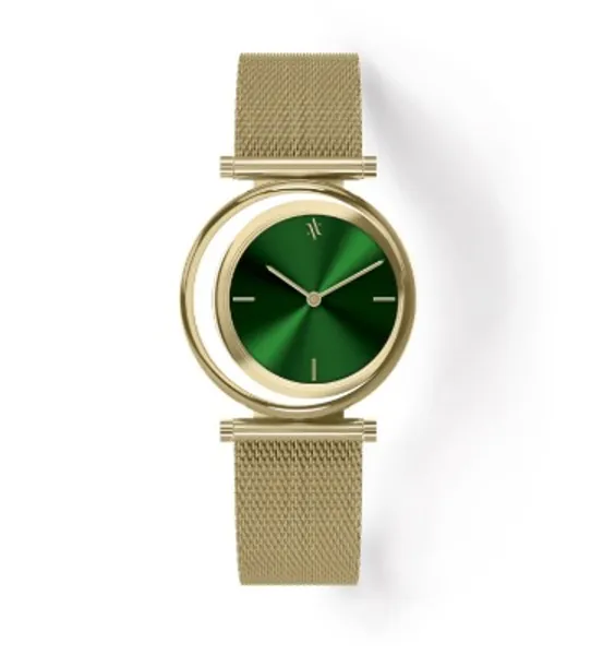 Eclipse Emerald Watch - Gold