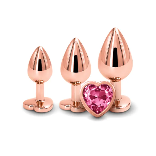 Rear Assets Rose Gold Pink Heart Anal Training Set - Anal Toys | Adam & Eve