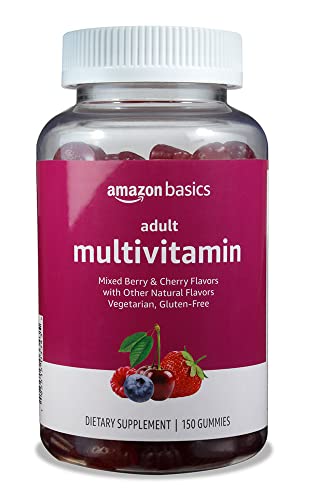 Amazon Basics Adult Multivitamin, 300 Gummies, 150-Day Supply, 150 Count (Pack of 2) (Previously Solimo) - 150 Count (Pack of 1)