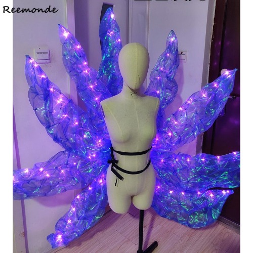 Game LOL KDA Ahri Tails Cosplay K/DA Idol Singer New Skin Blue Pink Purple Light Tails Shiny Nine-Tailed Fox Ahri Anime Props