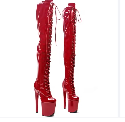 Red thigh high boots | 8 inch heels size 39