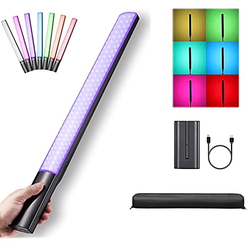 Soonpho P20 RGB LED Video Lichtleiste, 2500-8500K Handlich LED Licht Foto RGB Light, 12 Beleuchtungsmodus, RGB Lichtstab Fotografie mit F750 Akku, CRI≥97 - P20