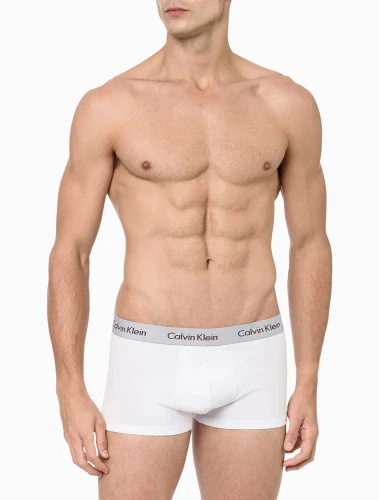 Kit 3 Cuecas Masculinas Low Rise Trunk Calvin Klein Underwear - Branco + Preto + Mescla