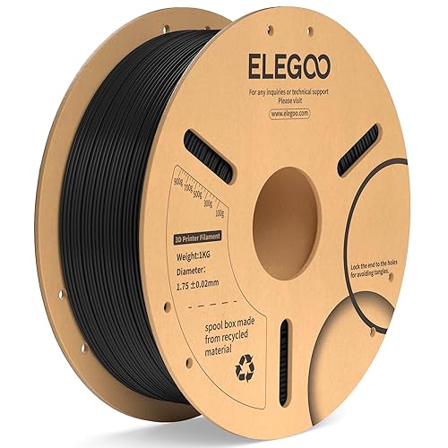 ELEGOO PLA Plus Filament 1.75mm Black 1KG, PLA+ Tougher and Stronger 3D Printer Filament Pro Dimensional Accuracy +/- 0.02mm, 1kg Spool(2.2lbs) Fits for Most FDM 3D Printers - 1kg Black