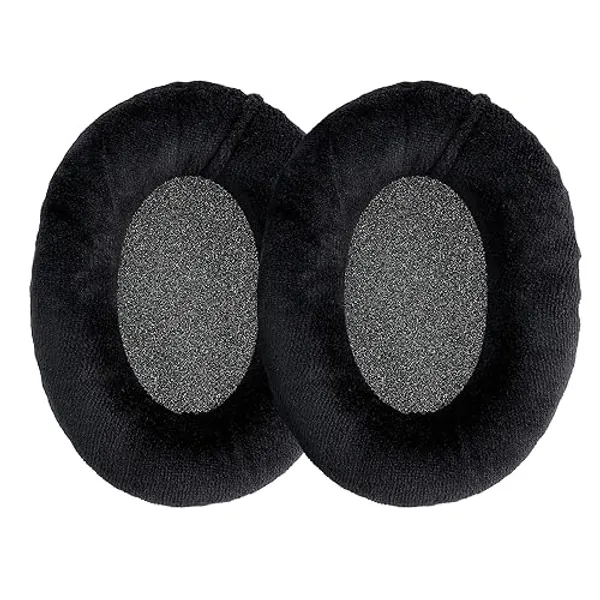 kwmobile 2X Earpad Compatible with Sennheiser HD 559/569 / 599 - Replacement Velour Earpad Cushion for Headphones - Black