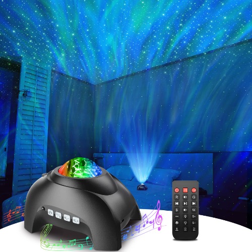 Star Projector, Rossetta Galaxy Projector for Bedroom, Bluetooth Speaker and White Noise Aurora Projector, Night Light Projector for Kids Adults Gaming Room, Home Theater, Ceiling, Room Decor (Black) - Black