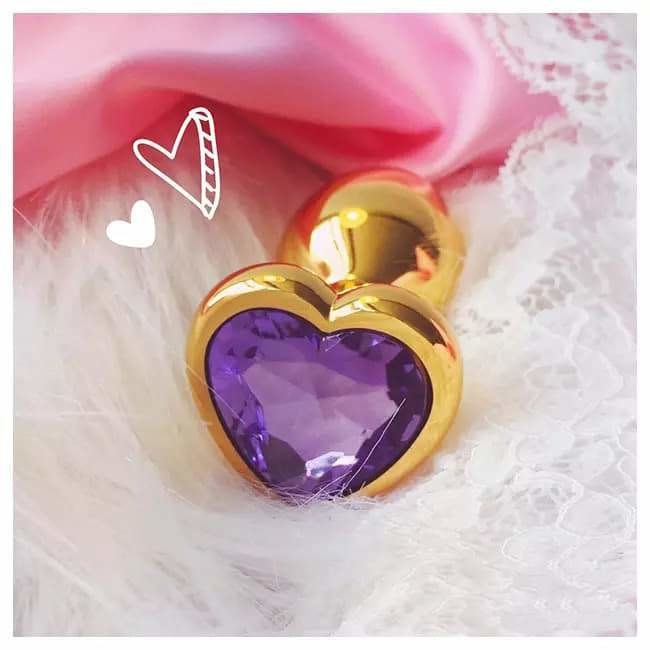 Golden Heart Plugs - Purple