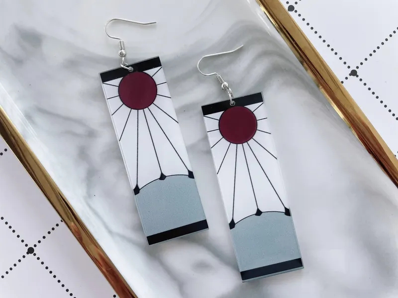 Hanafuda Earrings,Anime Earrings, Hanafuda Cassette Earrings, Cosplay Earrings, Japanese Style,Hanafuda Japanese Earrings, FREE GIFT BOX!!!!