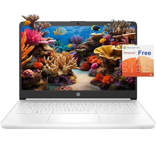 HP Stream Laptop, 14" HD Display, Intel Celeron N4120 Processor, 8GB Memory, 128GB Storage (64GB eMMC + 64GB Card), 1-Year Office 365, Webcam, HDMI, Wi-Fi, USB-C, Windows 11 Home, White, JVQ MP - 8GB RAM | 128GB Storage - White