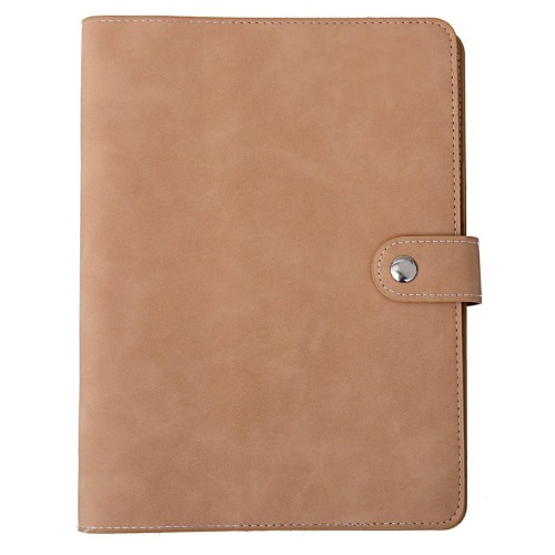 Vegan Leather Organizational Notebook/Journal A5/A6 (3 Paper Options) - A5 Large / Caramel Beige / Line Paper Only