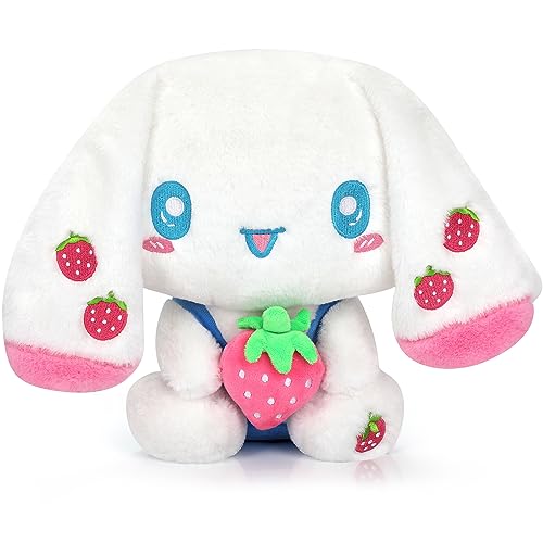 Hiyancy 10" Cute Strawberry Dog Plush Toy Doll, Cute Anime Stuffed Animal Plushies Figure Toy Pillow, Soft Cartoon Plush Doll Birthday Gifts for Kids Girls Girlfriends Fans Home Decor