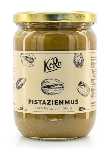 KoRo - Pistazienmus 500 g - 100% geschälte und geröstete Pistazien - Alternative zu herkömmlichen Aufstrichen - Vegan