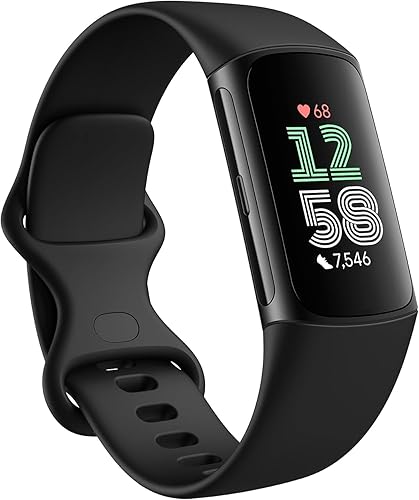 Fitbit Charge 6 Activity Tracker Heart Rate Monitoring, 7-Day Battery, Integrated Google Apps, Maps & Wallet, in-Depth Health Insights, Activity & Sleep Analysis, S & L Bands Included, Obsidian/Black - Obsidian/Black