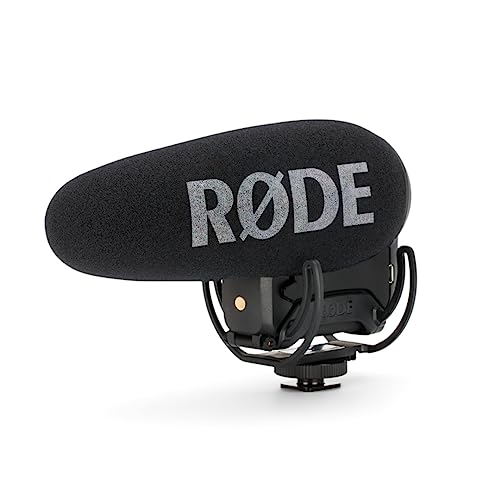 RØDE VideoMic Pro+ Premium Shotgun-Mikrofon für die Kamera mit Hochpassfilter, Hochfrequenzverstärkung, Pad, Sicherheitskanal für Filmemachen, Erstellen von Inhalten und Standortaufnahmen, Black - VideoMic Pro Plus - Single