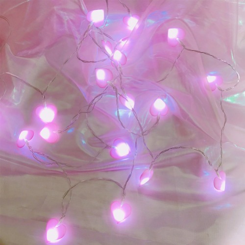 LEDMOMO 3M 20 LED Pink Heart Shape Light Strings Battery Powered Fairy Lights for Patio Christmas Wedding Valentines Day Bedroom Outdoor Indoor Princess Castle Play Tents (Warm White)