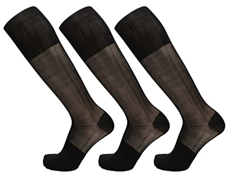Mona's Choice 3-Pack Mens Sheer Nylon Dress Socks