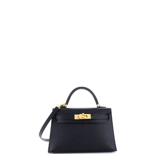 Kelly Mini II Bag Noir Epsom with Gold Hardware 20 | Very Good | Item # 319293/1 / black