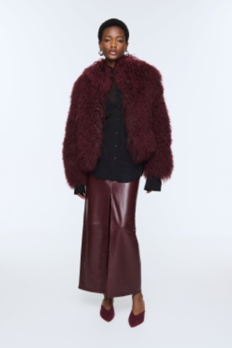 Rochelle Shearling Coat | S / Burgundy