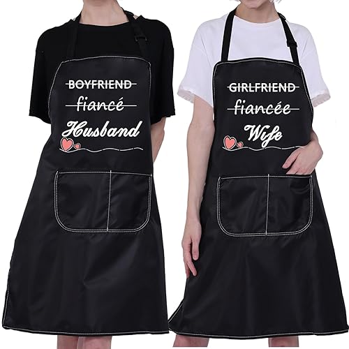 Husband Wife Aprons Couples Gifts Set for Him and Her Engagements Anniversaries Wedding Gifts for Newlyweds Couples Aprons - Husband Wife Set