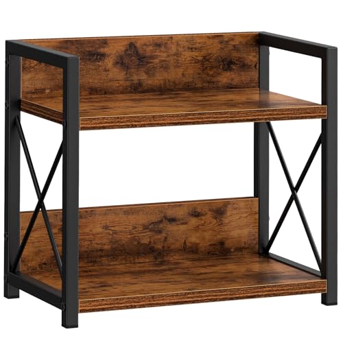 Giikin Countertop Shelf Organizer, 2 Tier Kitchen Spice Rack Organizer for Countertop, Wood Coffee Counter Shelf Organizer for Home (Brown, S) - Brown - Small