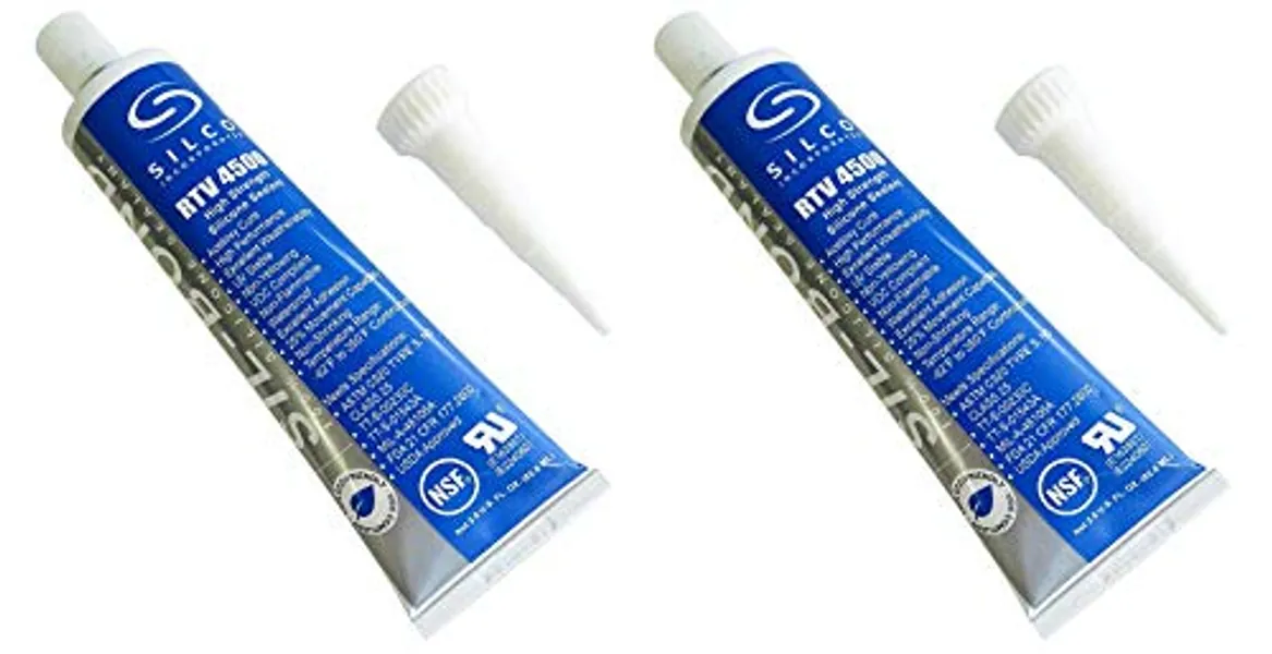 Silicone Food Contact Safe High Strength Silicone Sealant, Clear (2.8 FL. Ounce), Pack of 2