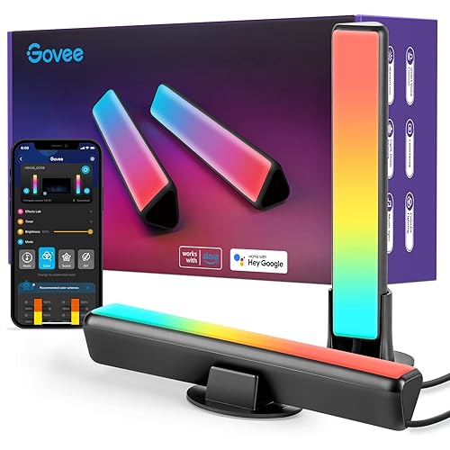 Govee Barre Luminose, Retroilluminazione TV RGBICWW Funziona con Alexa e Google Assistant, Dimmerabile in 16 Milioni di Colori per Stanze, Decorazione da Gioco
