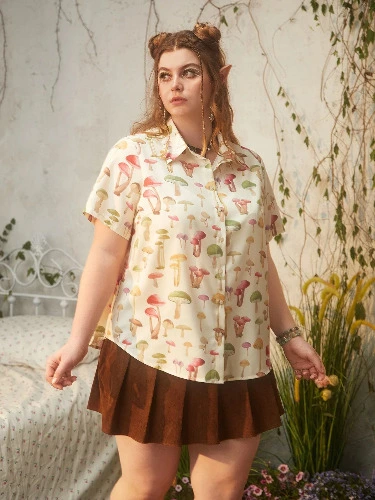 Mushroom Print Shirt