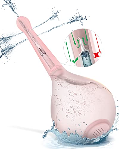 Enema Douche Anti Back-Flow, Amal Douche Bottle for Colon Cleansing Detox and Constipation, Anal Enema Bulb with 5 Spouts, Reusable Enima Vaginal Cleaner kit for Men Women (1Pink) - 1Pink