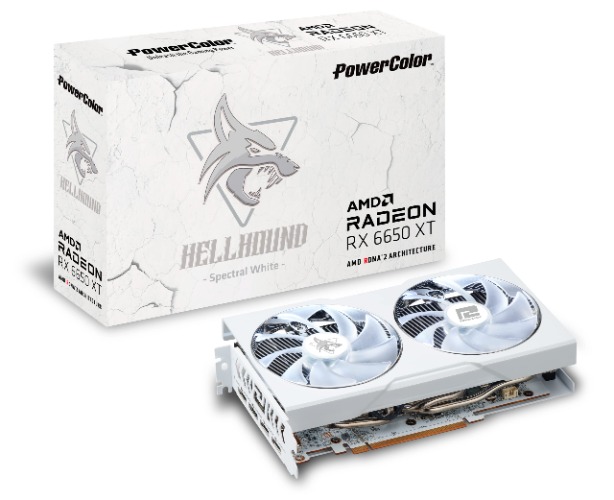 PowerColor Hellhound Spectral White AMD Radeon RX 6650 XT Graphics Card with 8GB GDDR6 Memory - 