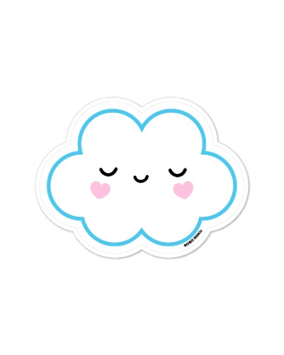 Sleepy Cutie Cloud Glossy Laminated Sticker