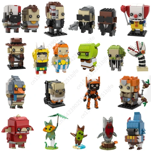 Moc Game Movie Series Brickheadz Action Figure Building Blocks Assemble Model Anime Figure Movie Character Bricks Toy Child Gift