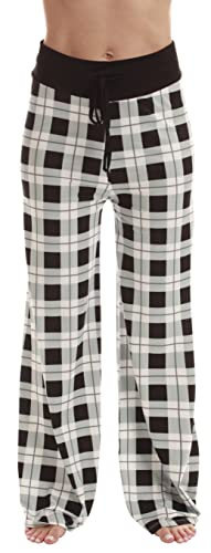 Just Love Women Pajama Pants Sleepwear Buffalo Plaid Pajamas - Large - Black White Plaid