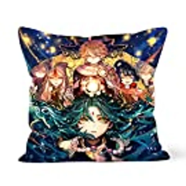 genshin impact Anime giapponese poster cuscino del divano federa decorativa adatta per la decorazione della casa auto divano 40x40cm