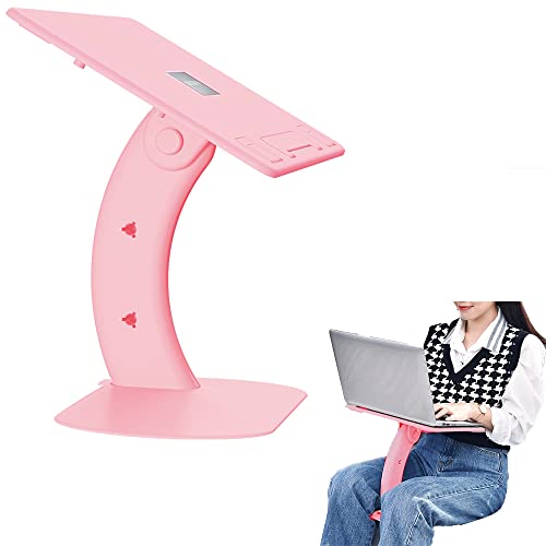 SOARCHICK Portable Lap Desk for Laptop Lap Bed Tray Table for Eating Writing Adjustable Laptop Computer Stand Book Stand Holder Foldable Ergonomic Car Lap Desk for Sofa Couch Floor Kids Girls Pink - Pink