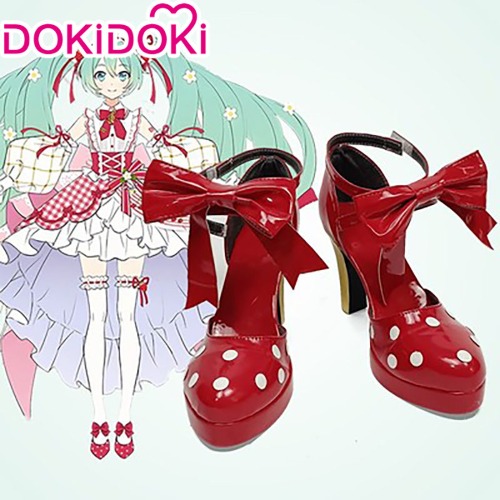 【Ready For Ship】【Size S-2XL】DokiDoki-R VOCALOID Hatsune Miku Cosplay Costume / Shoes Strawberry Dress 15th anniversary | Shoes Only EU36