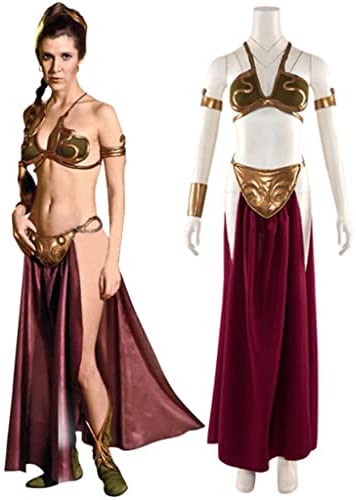 Princess Leia Slave Cosplay Costume Lingerie Uniform Set for Women Halloween Outfits - Large